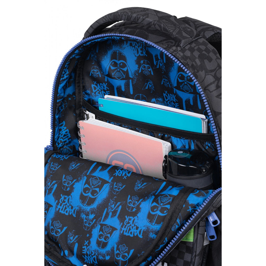 Set scolastico Star Wars Coolpack, zaino Jerry a 3 scomparti (15") con schienale sagomato e spallacci regolabili, e astuccio Jumper 3 con accessori