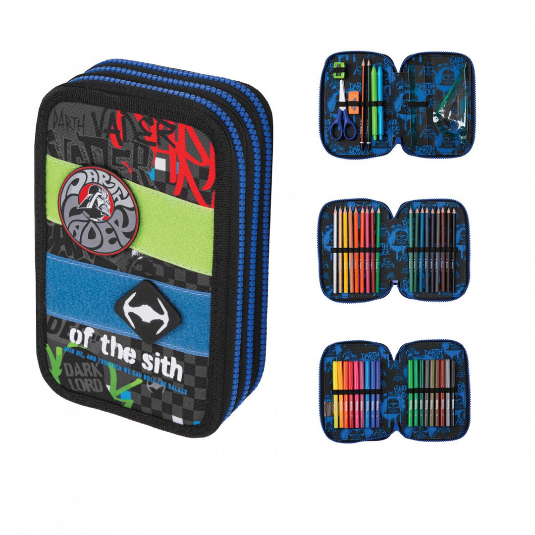 Set scolastico Star Wars Coolpack, zaino Jerry a 3 scomparti (15") con schienale sagomato e spallacci regolabili, e astuccio Jumper 3 con accessori