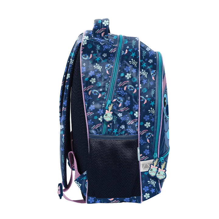 Set scolastico Stitch Paso, zaino con due scomparti, elementi riflettenti e schienale rinforzato, astuccio vuoto con tasche per gli strumenti di scrittura, sacca per le scarpe da indossare sulla schiena, DS26XX