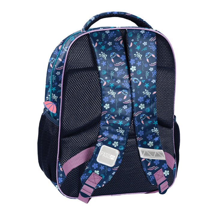 Set scolastico Stitch Paso, zaino con due scomparti, elementi riflettenti e schienale rinforzato, astuccio vuoto con tasche per gli strumenti di scrittura, sacca per le scarpe da indossare sulla schiena, DS26XX