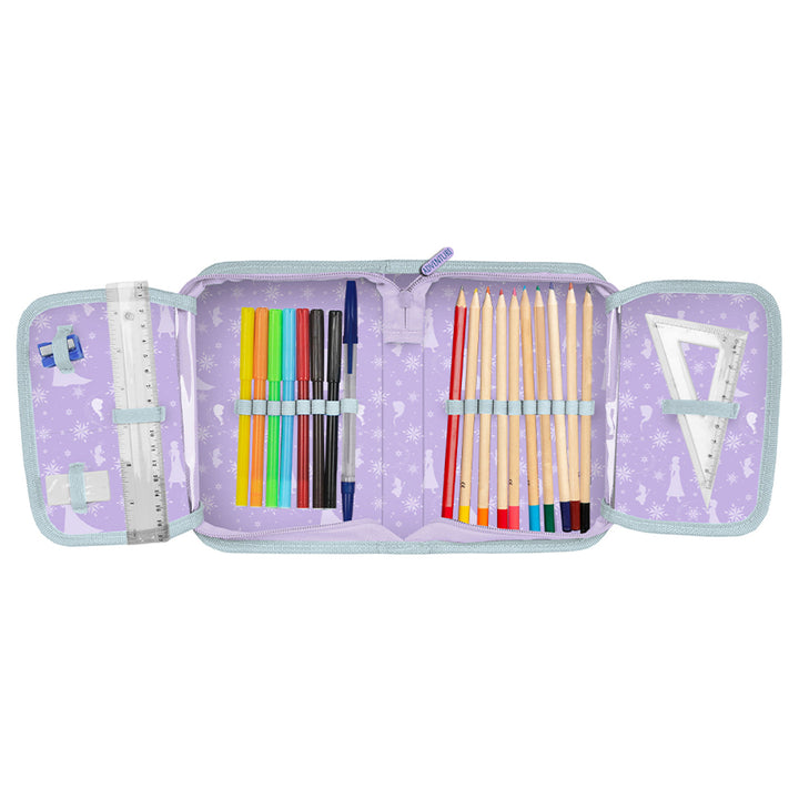 Set scolastico Frozen Paso, zaino con due scomparti, spallacci regolabili e schienale rinforzato, astuccio con accessori e tasche per gli strumenti di scrittura, sacca per le scarpe da indossare sulla schiena, DF26AA