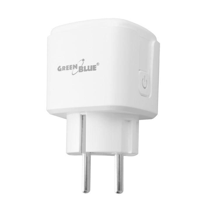 Presa WiFi GreenBlue controllabile da remoto, Android/iOS/Alexa/Google Home, timer, misuratore di potenza, max 16 A/3840 W, GB735 W, 2 pezzi