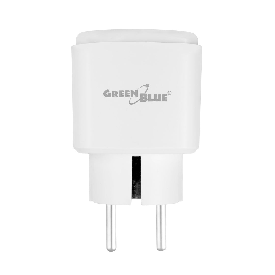 Presa WiFi GreenBlue controllabile da remoto, Android/iOS/Alexa/Google Home, timer, misuratore di potenza, max 16 A/3840 W, GB735 W, 2 pezzi