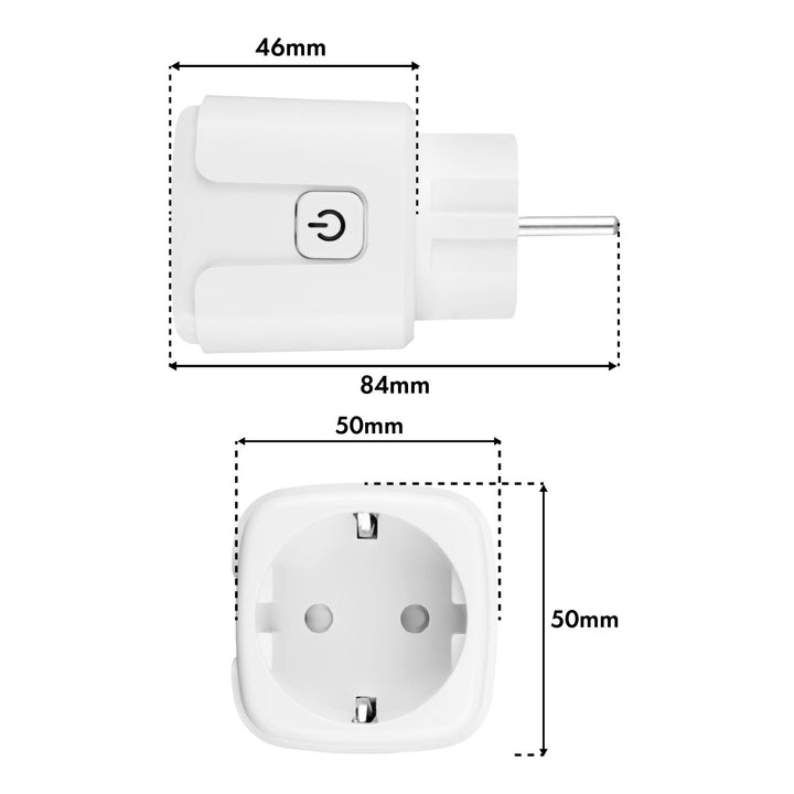 Presa WiFi GreenBlue controllabile da remoto, Android/iOS/Alexa/Google Home, timer, misuratore di potenza, max 16 A/3840 W, GB735 W, 2 pezzi