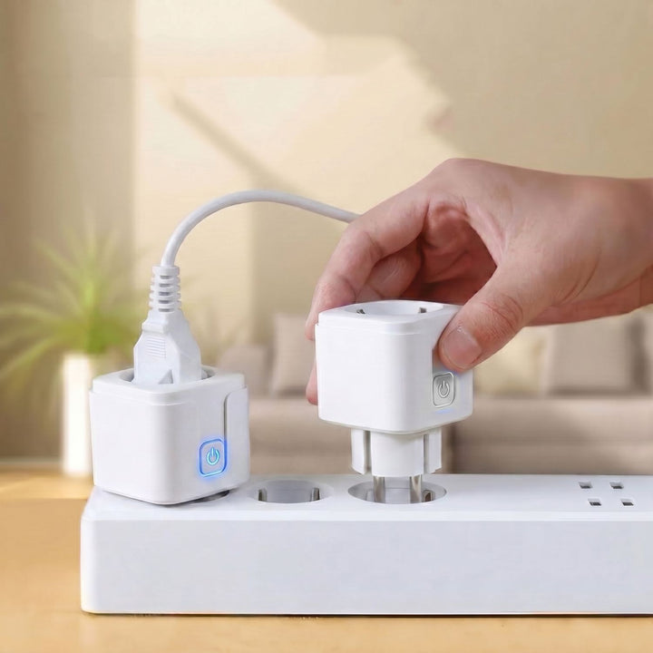 Presa WiFi GreenBlue controllabile da remoto, Android/iOS/Alexa/Google Home, timer, misuratore di potenza, max 16 A/3840 W, GB735 W, 2 pezzi