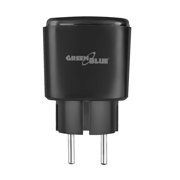 Presa WiFi GreenBlue controllabile da remoto, Android/iOS/Alexa/Google Home, timer, misuratore di potenza, max 16 A/3840 W, GB735 B, 2 pezzi