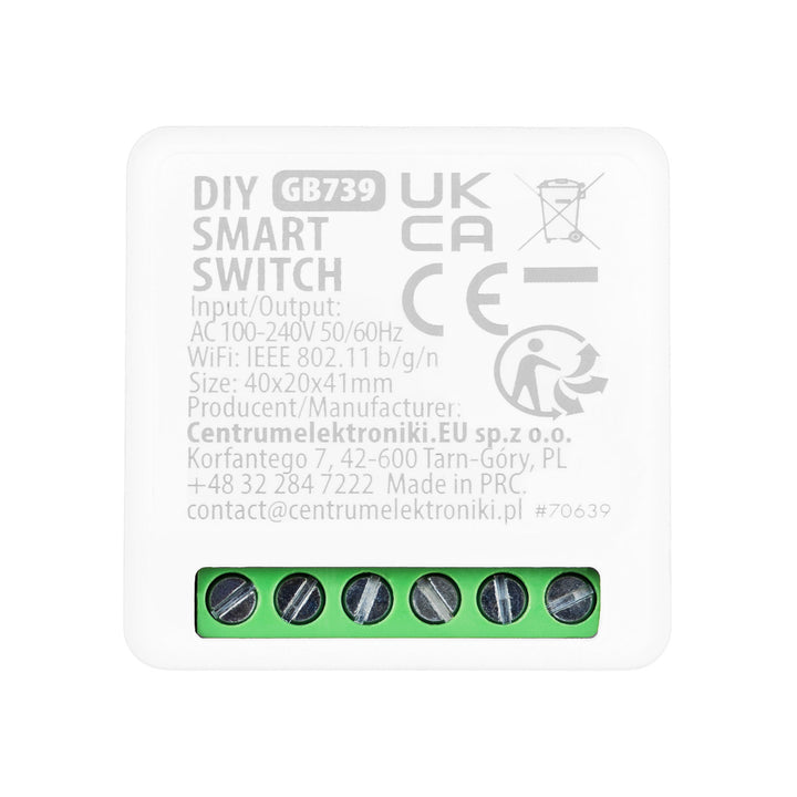 Relè WiFi da incasso GreenBlue, Android/iOS/Alexa/Google Home, 100-240 V CA, 50/60 Hz, max. 16 A, per LED da 150 W, GB739, 2 pezzi