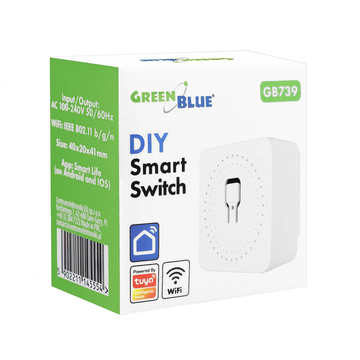 Relè WiFi da incasso GreenBlue, Android/iOS/Alexa/Google Home, 100-240 V CA, 50/60 Hz, max. 16 A, per LED da 150 W, GB739, 4 pezzi
