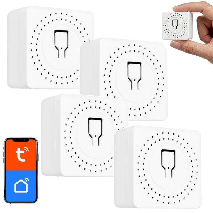 Relè WiFi da incasso GreenBlue, Android/iOS/Alexa/Google Home, 100-240 V CA, 50/60 Hz, max. 16 A, per LED da 150 W, GB739, 4 pezzi