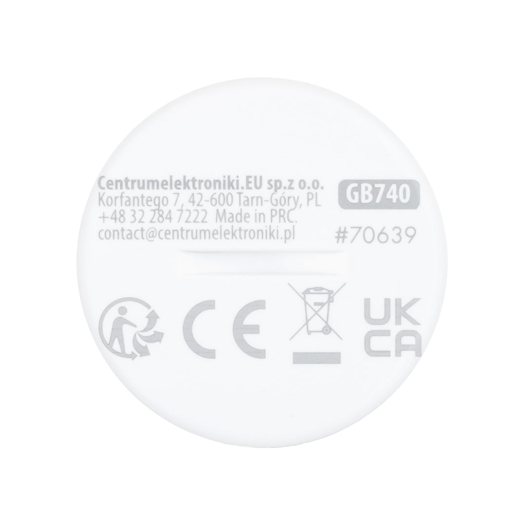 Sensore di movimento wireless Zigbee Tuya GreenBlue, Android/iOS, CR2450 DC 3,0 V, angolo di rilevamento 120° / fino a 8 m, GB740, 2 pezzi
