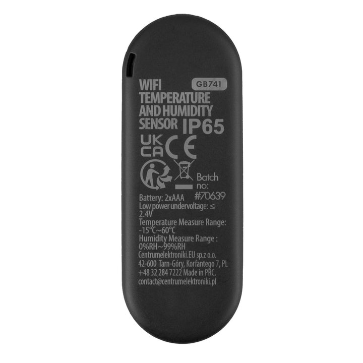 Sensore esterno di temperatura e umidità WiFi GreenBlue, Android/iOS, 3,0 V CC, LR03x2, IP65, GB741, 2 pezzi