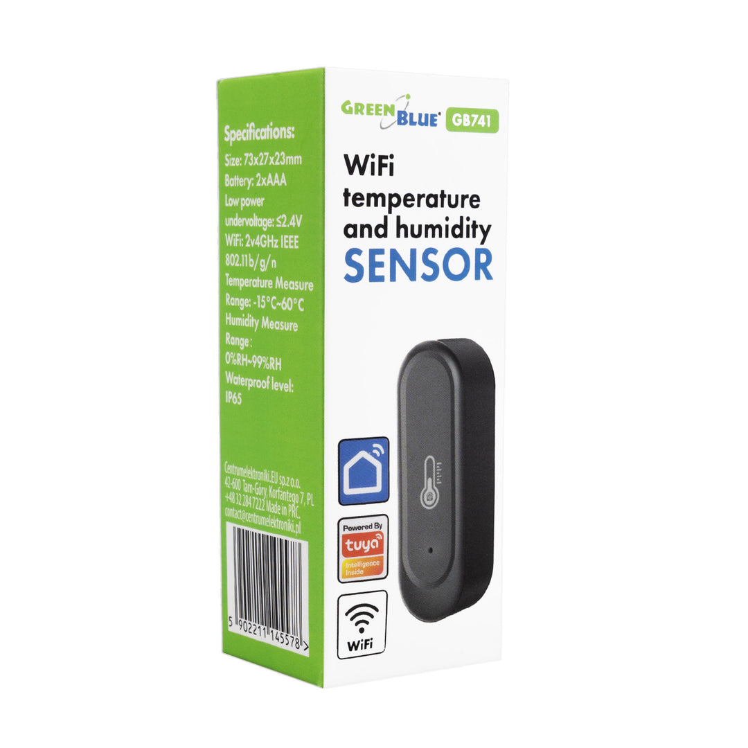 Sensore esterno di temperatura e umidità WiFi GreenBlue, Android/iOS, 3,0 V CC, LR03x2, IP65, GB741, 2 pezzi