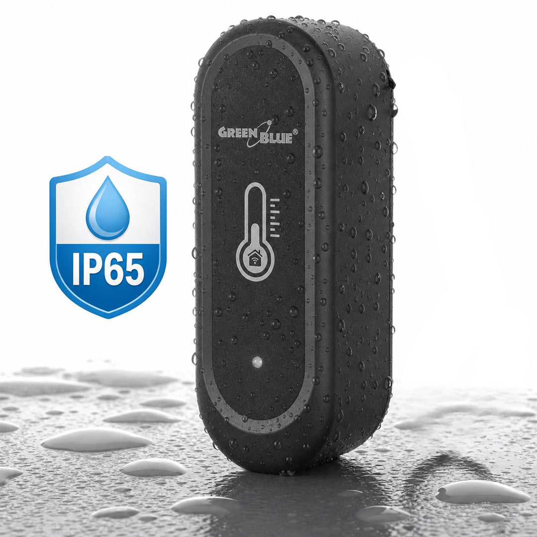 Sensore esterno di temperatura e umidità WiFi GreenBlue, Android/iOS, 3,0 V CC, LR03x2, IP65, GB741, 2 pezzi