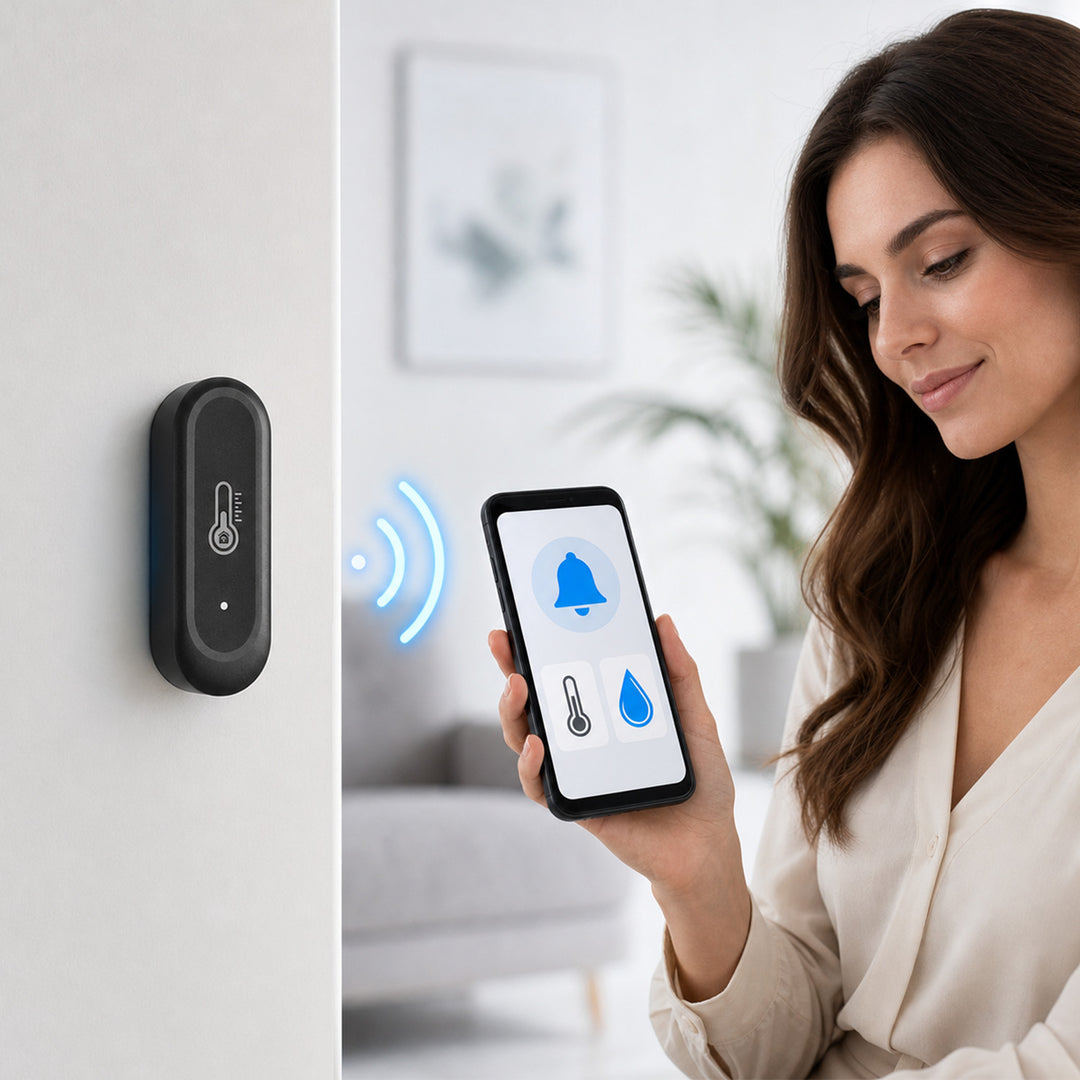 Sensore esterno di temperatura e umidità WiFi GreenBlue, Android/iOS, 3,0 V CC, LR03x2, IP65, GB741, 2 pezzi