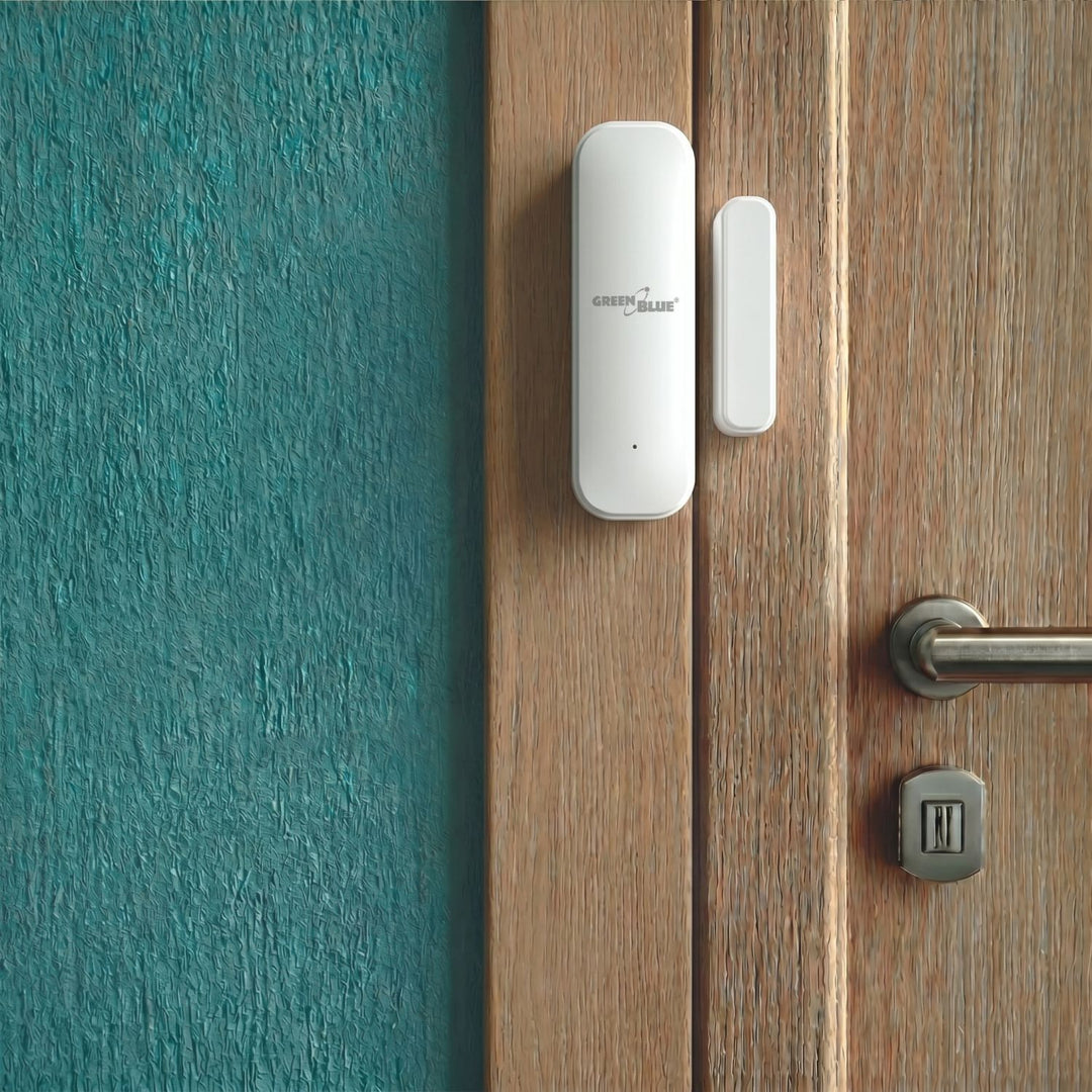 Contattore wireless / sensore di apertura WiFi GreenBlue, Android/iOS, per porte / finestre, 3,0 V CC, LR03x2, GB479 W, 2 set