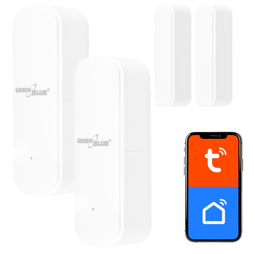 Contattore wireless / sensore di apertura WiFi GreenBlue, Android/iOS, per porte / finestre, 3,0 V CC, LR03x2, GB479 W, 2 set