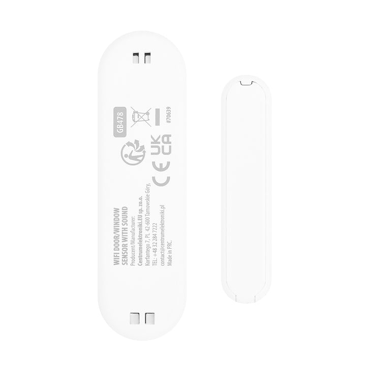 Contattore wireless / sensore di apertura WiFi GreenBlue, Android/iOS, per porte / finestre, 3,0 V CC, LR03x2, con allarme, GB478, 2 set