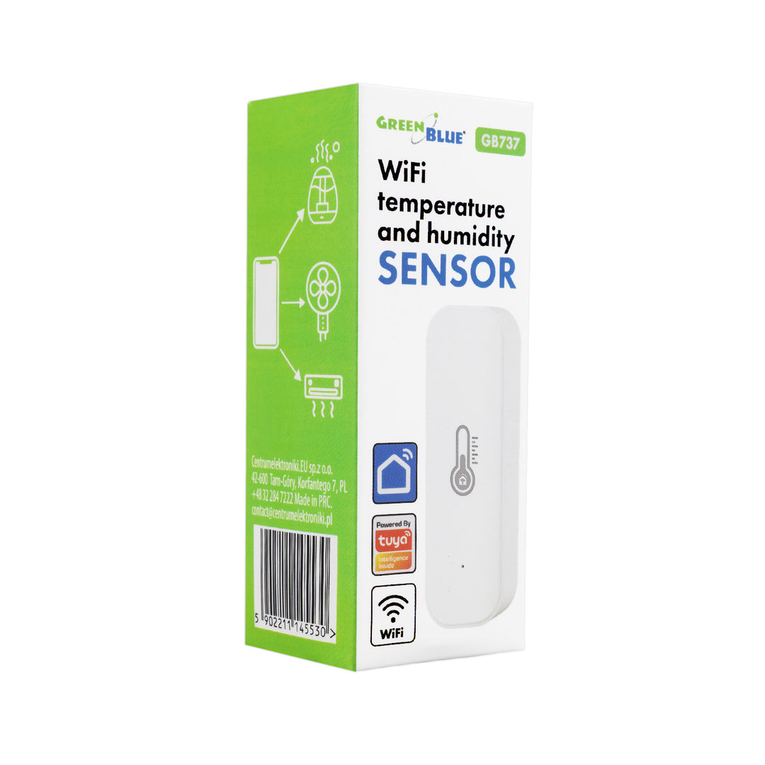 Sensore di temperatura e umidità WiFi GreenBlue, Android/iOS/Alexa/Google Home, 3,0 V CC, LR03x2, GB737, 2 pezzi