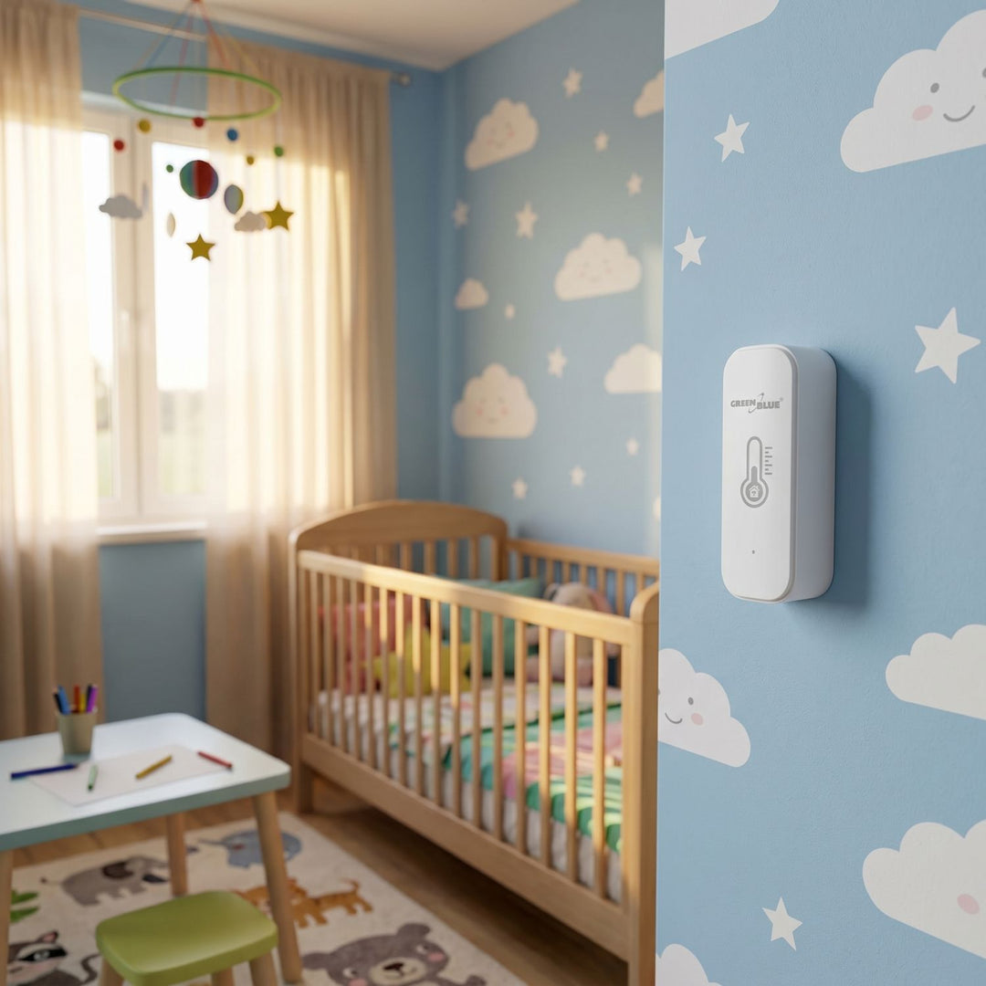 Sensore di temperatura e umidità WiFi GreenBlue, Android/iOS/Alexa/Google Home, 3,0 V CC, LR03x2, GB737, 2 pezzi