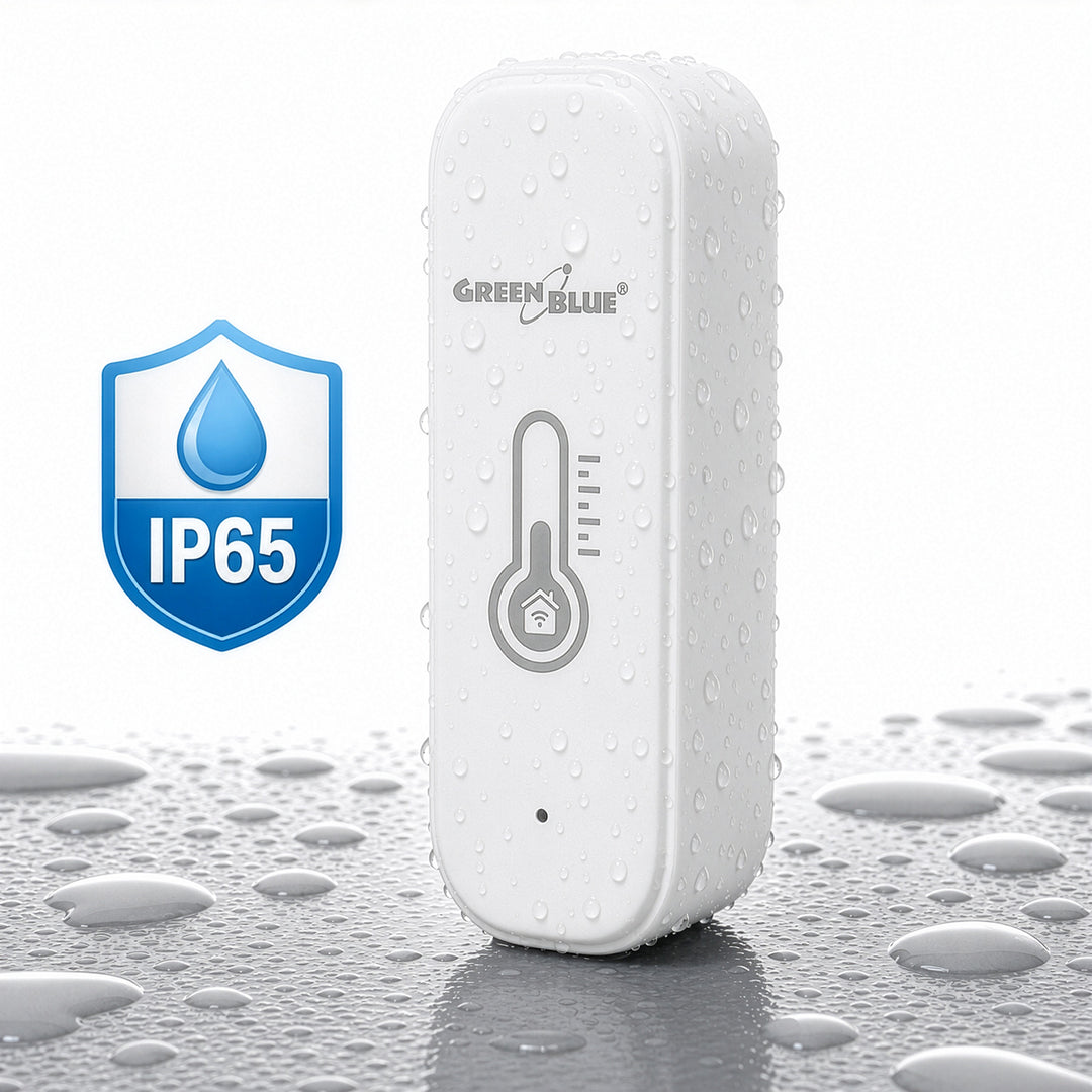 Sensore di temperatura e umidità WiFi GreenBlue, Android/iOS/Alexa/Google Home, 3,0 V CC, LR03x2, GB737, 2 pezzi