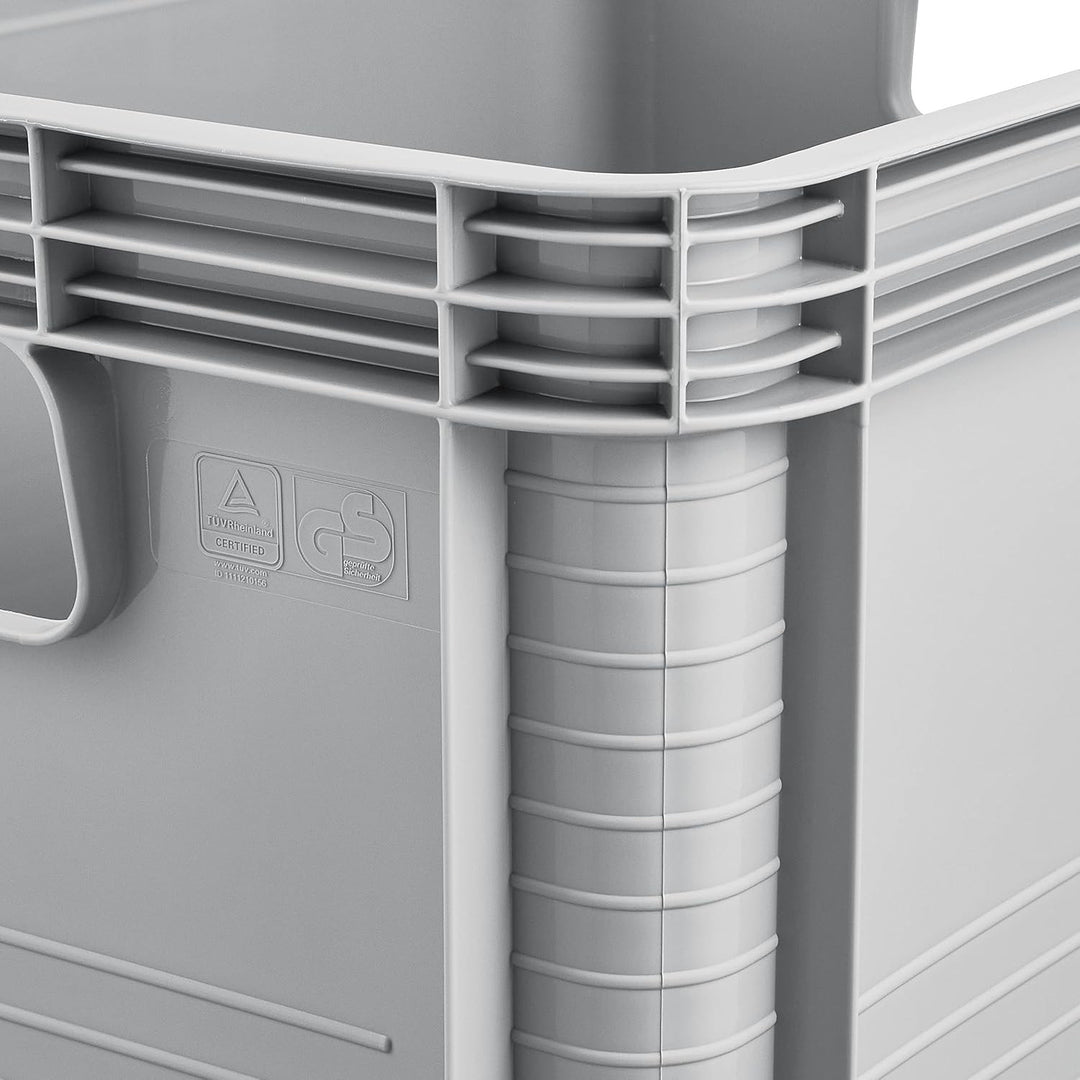 Contenitore da trasporto Robert Keeeper, capacità 20 L, grigio, adatto al contatto con gli alimenti, leggero e resistente, portata fino a 30 kg, 2 pezzi