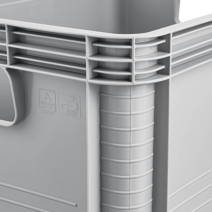Contenitore da trasporto Robert Keeeper, capacità 20 L, grigio, adatto al contatto con gli alimenti, leggero e resistente, portata fino a 30 kg, 3 pezzi