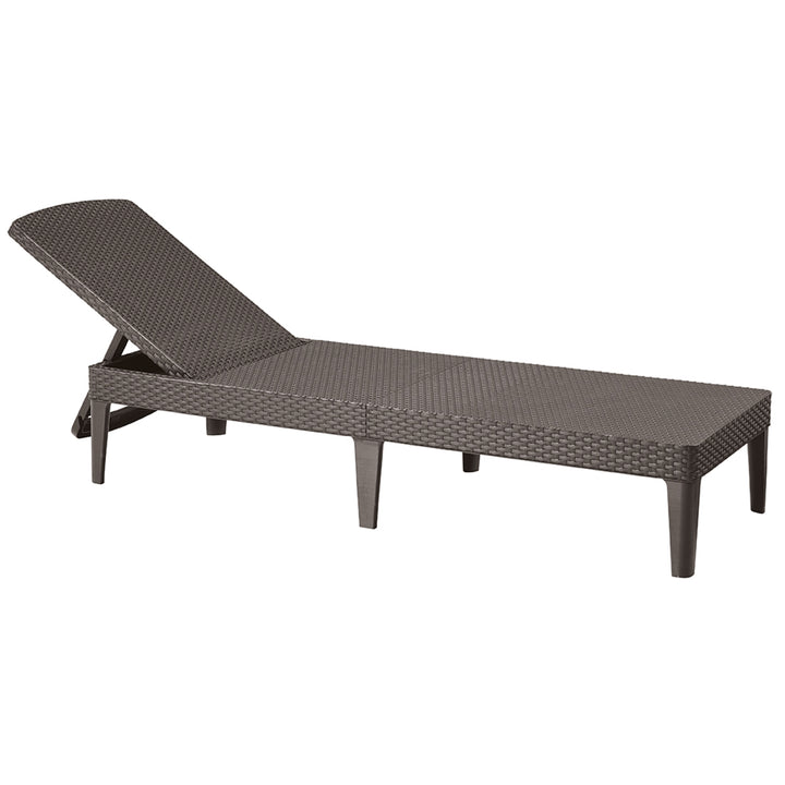 Sdraio da giardino regolabile Jaipur Sun Lounger marrone + cuscino per sdraio Jaipur, colore grigio scuro, tessuto S-500, dimensioni 190x60 cm
