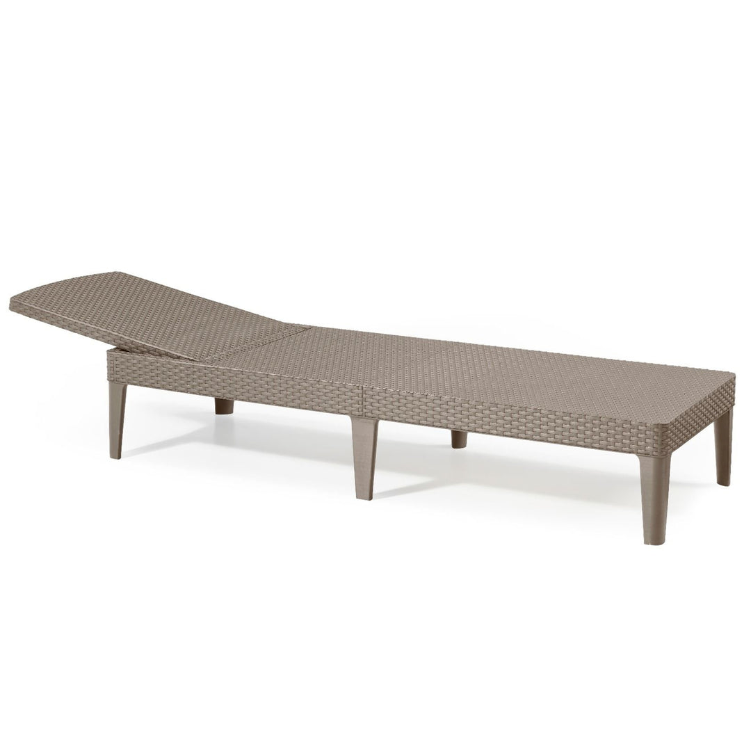 Sdraio da giardino regolabile Jaipur Sun Lounger color cappuccino + cuscino per sdraio Jaipur, colore grigio scuro, tessuto S-500, dimensioni 190x60 cm