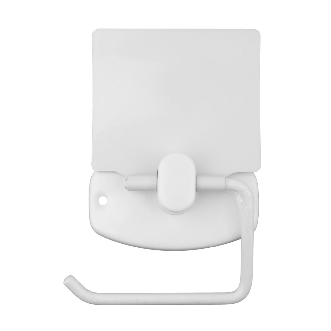 Portarotolo con chiusura a scatto/copertura, bianco, ABJ