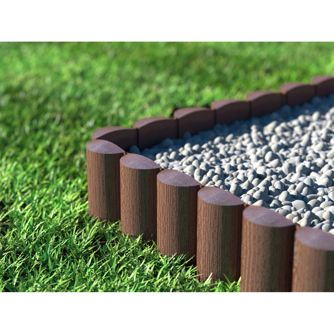 Staccionata da giardino Cellfast, effetto legno, resistente al gelo, lunghezza 14,4 m, colore marrone, 34-031
