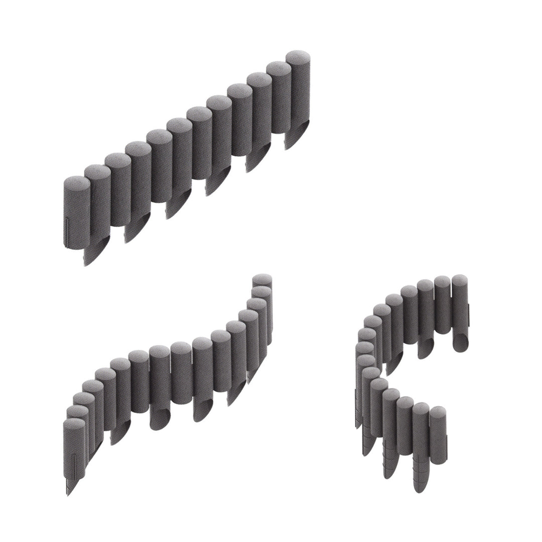 Palizzata da giardino Cellfast, effetto legno, resistente al gelo, lunghezza 6,9 m, colore grafite, 34-044