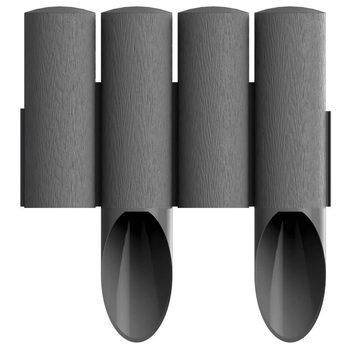 Staccionata da giardino Cellfast, effetto legno, resistente al gelo, lunghezza 13,8 m, colore grafite, 34-044