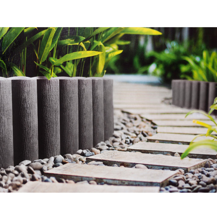 Staccionata da giardino Cellfast, effetto legno, resistente al gelo, lunghezza 13,8 m, colore grafite, 34-044