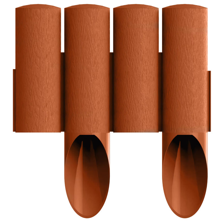 Staccionata da giardino Cellfast, effetto legno, resistente al gelo, lunghezza 6,9 m, colore mattone, 34-043