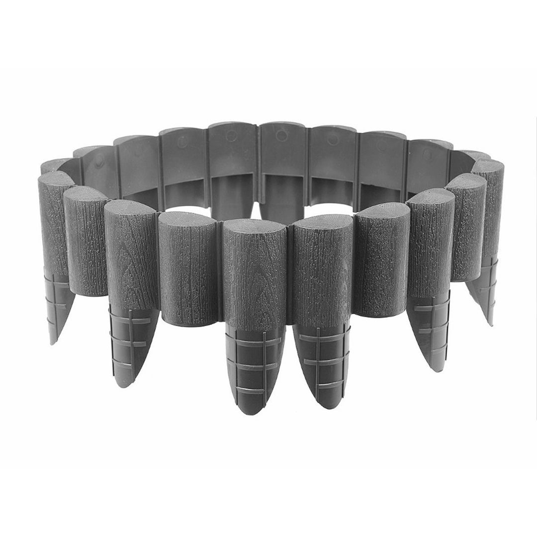 Staccionata da giardino Cellfast, effetto legno, resistente al gelo, lunghezza 7,2 m, colore grafite, 34-054