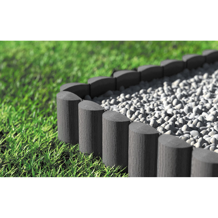 Staccionata da giardino Cellfast, effetto legno, resistente al gelo, lunghezza 21,6 m, colore grafite, 34-054