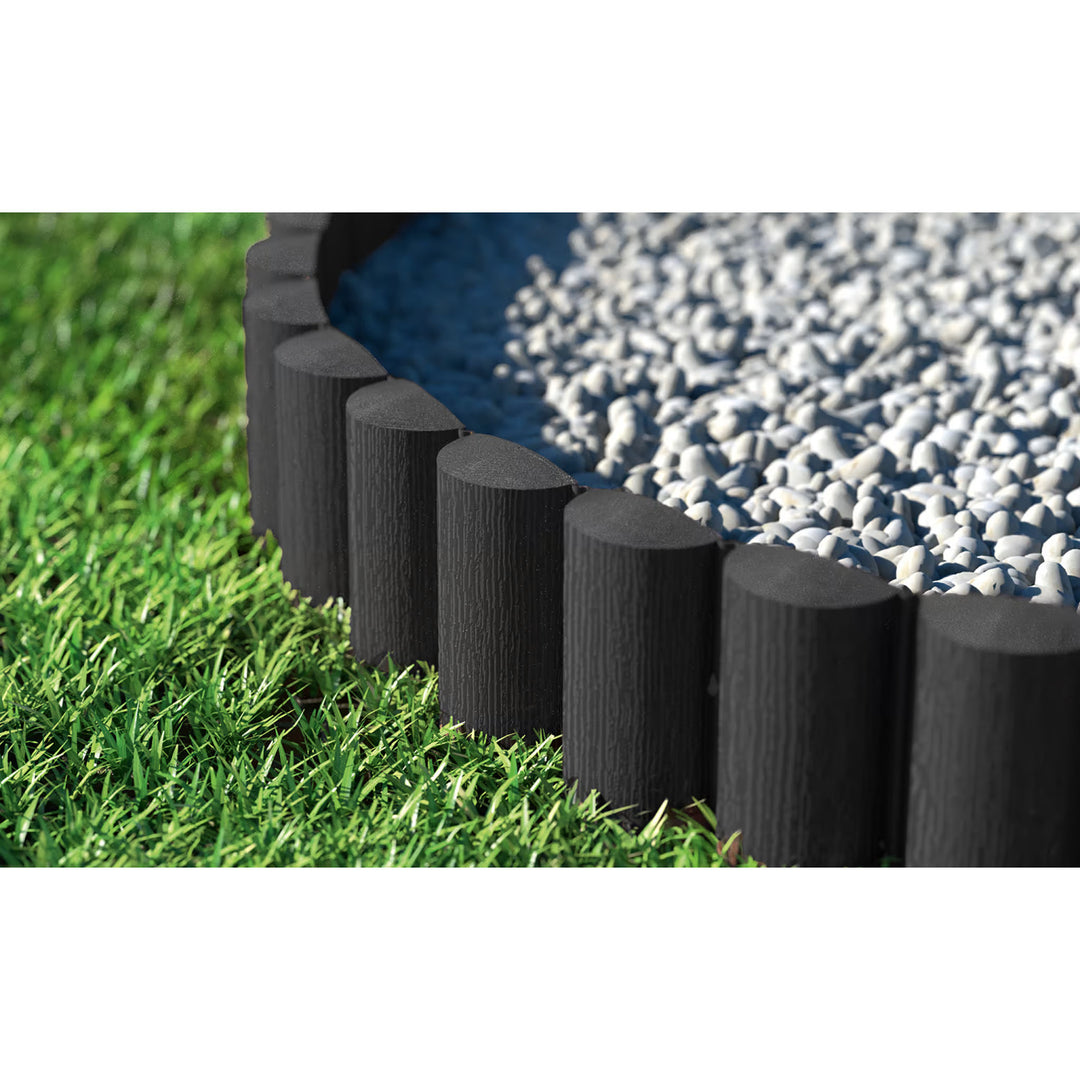 Palizzata da giardino Cellfast, effetto legno, resistente al gelo, lunghezza 7,2 m, colore antracite, 34-032
