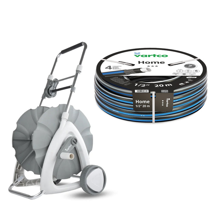 Carrello per tubo da giardino + tubo da giardino Vartco Home 1/2" 20 m Agaplast