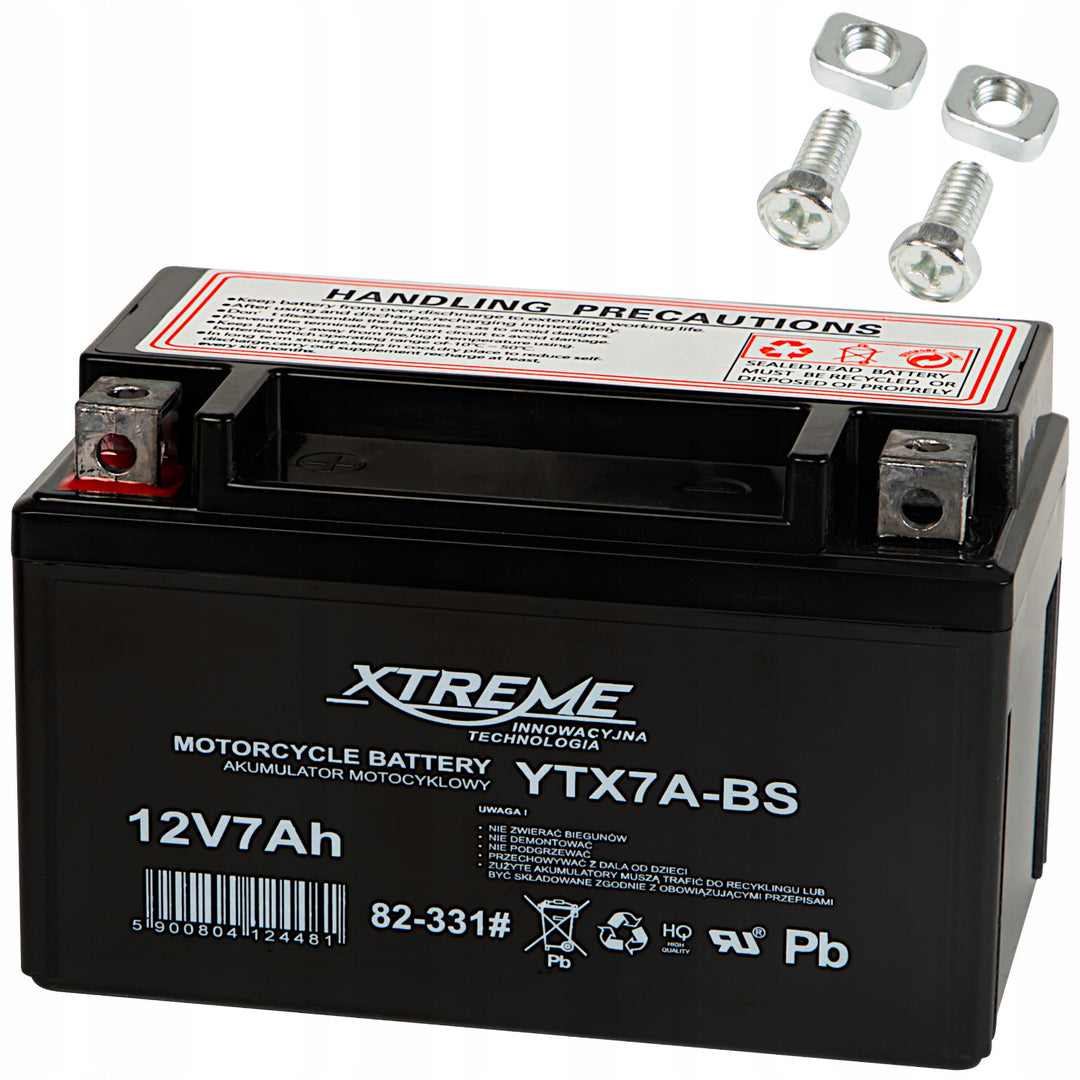 Batteria al gel per moto Xtreme a manutenzione zero, 12 V, 7 Ah, sinistra, 82-331