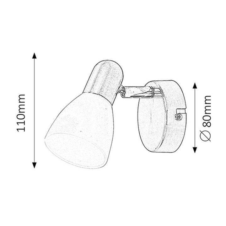 Lampada Soma spot E14 max 40W cromata satinata opalina 6301, 2 pezzi