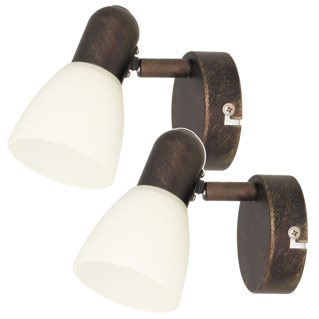 Lampada Soma spot E14 max 40W bronzo anticato 6591, 2 pezzi
