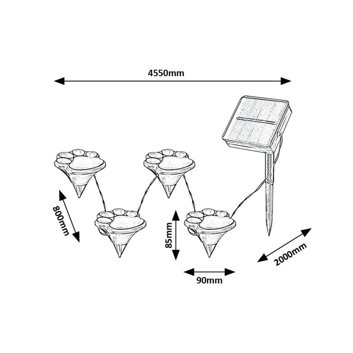 Lampade solari Rabalux, 2 set, LED, IP44, batteria da 600 mAh, Wigry