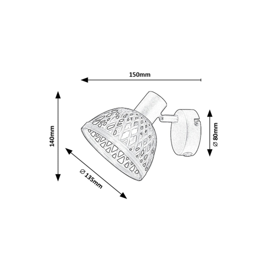 Applique Rabalux Rattan, attacco E14, max 15 W, 3133