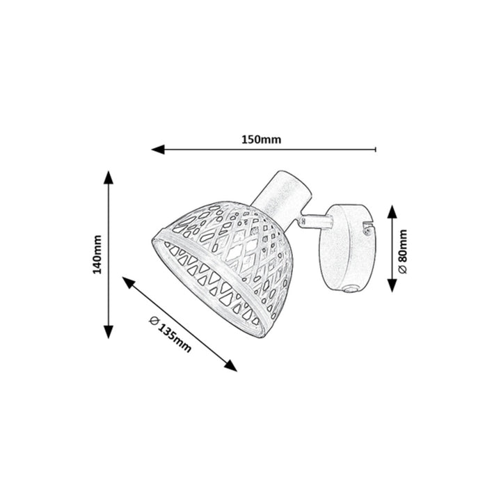 Applique Rabalux Rattan, attacco E14, max 15 W, 3133