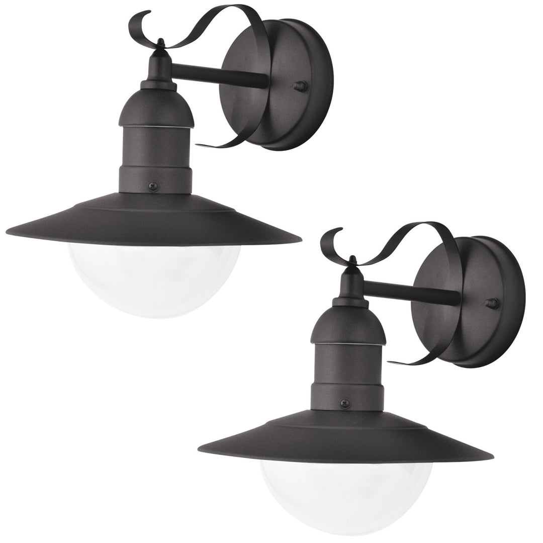 Applique da giardino Oslo Rabalux per facciata, nera, E27, max 60 W, IP43, 230 V, 2 pezzi