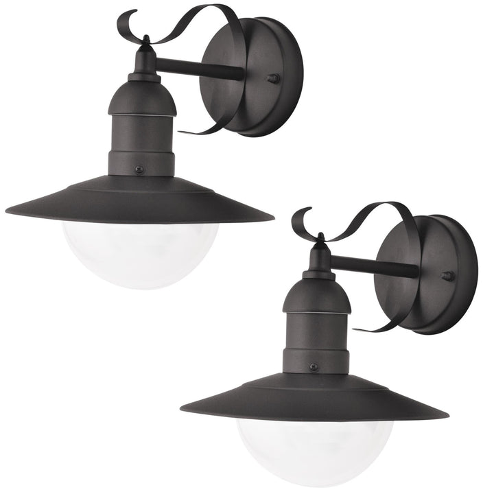 Applique da giardino Oslo Rabalux per facciata, nera, E27, max 60 W, IP43, 230 V, 2 pezzi