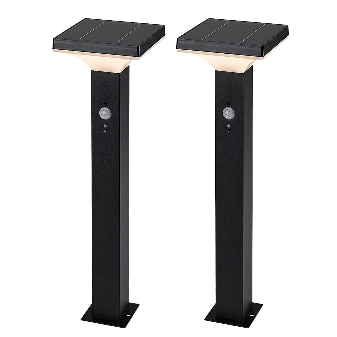 Lampada Rabalux, da esterno, a energia solare, da terra, LED 4 W, IP44, nera, Geleen, 2 pezzi