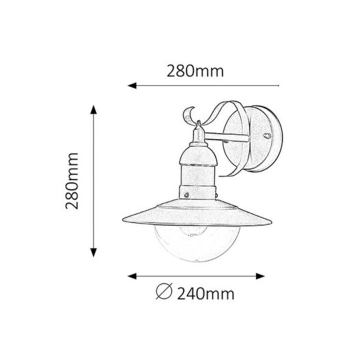 Lampada da esterno Oslo Rabalux per facciata, color oro, E27, max 60 W, IP43, 230 V, 2 pezzi