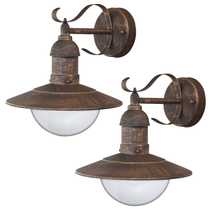 Lampada da esterno Oslo Rabalux per facciata, color oro, E27, max 60 W, IP43, 230 V, 2 pezzi