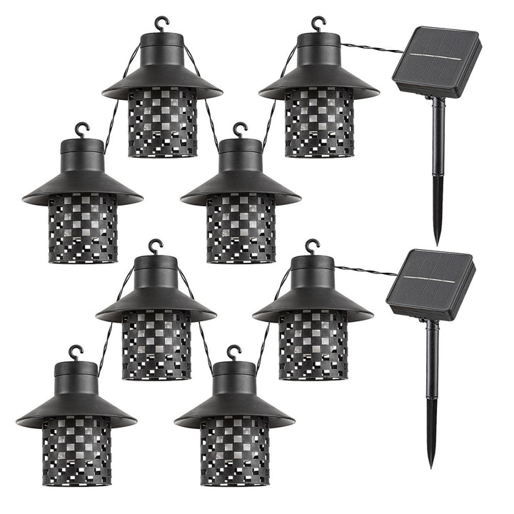 Lampade solari Rabalux, 4 punti luce, da esterno, IP44, nere, Ximpu, 2 set
